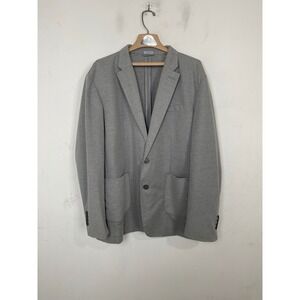Giasone Mens Knit Blazer Sport Coat Heather Grey Two Button Jacket XXL Cotton